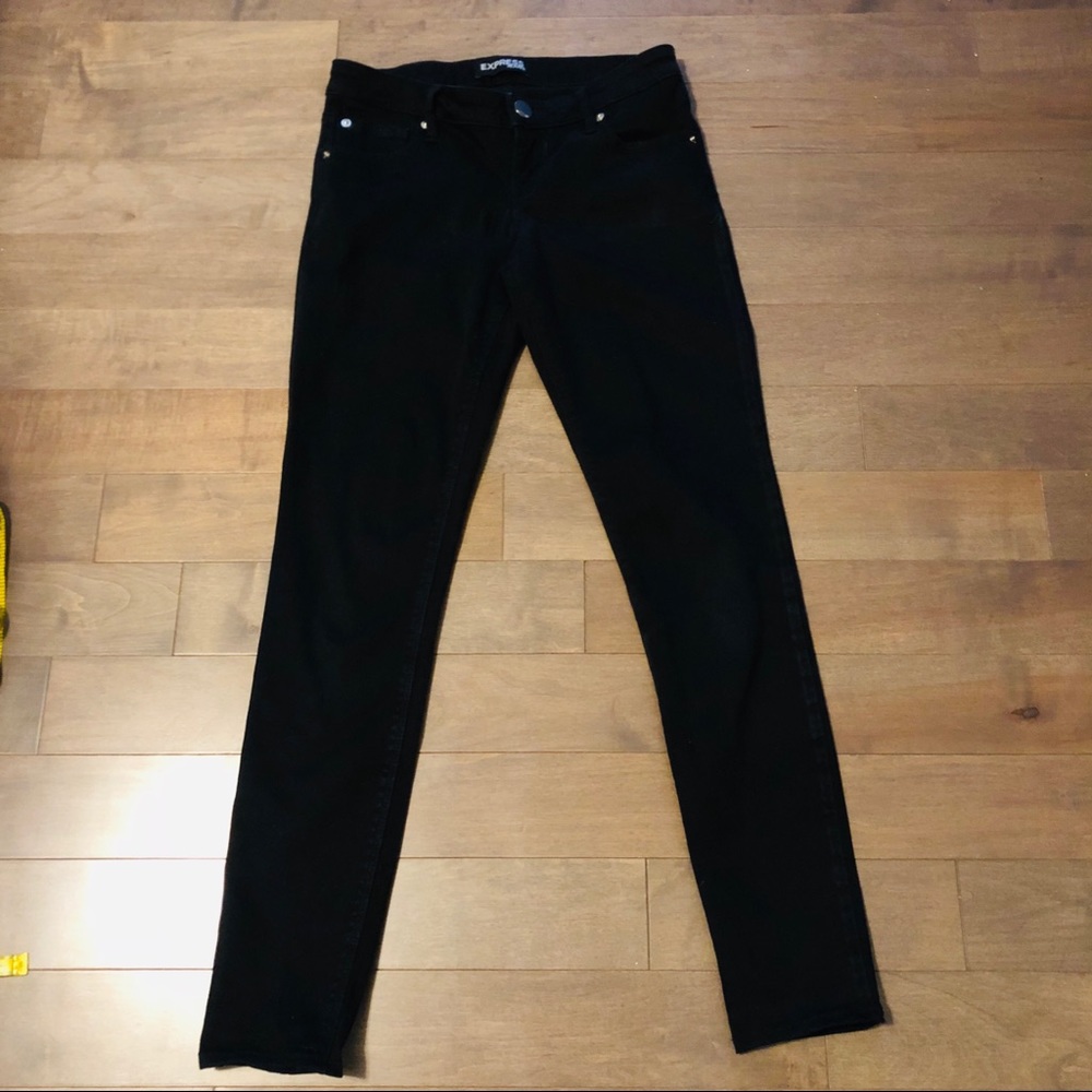 Express Skinny Black Velvet Jeans